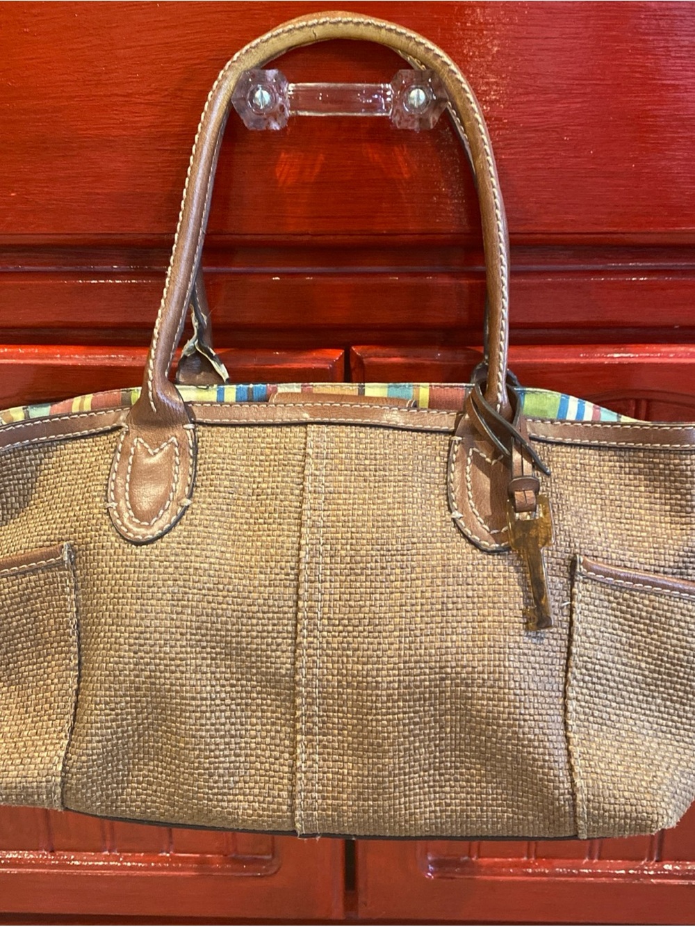 Fossil Woven-look Purse with Fossil Key